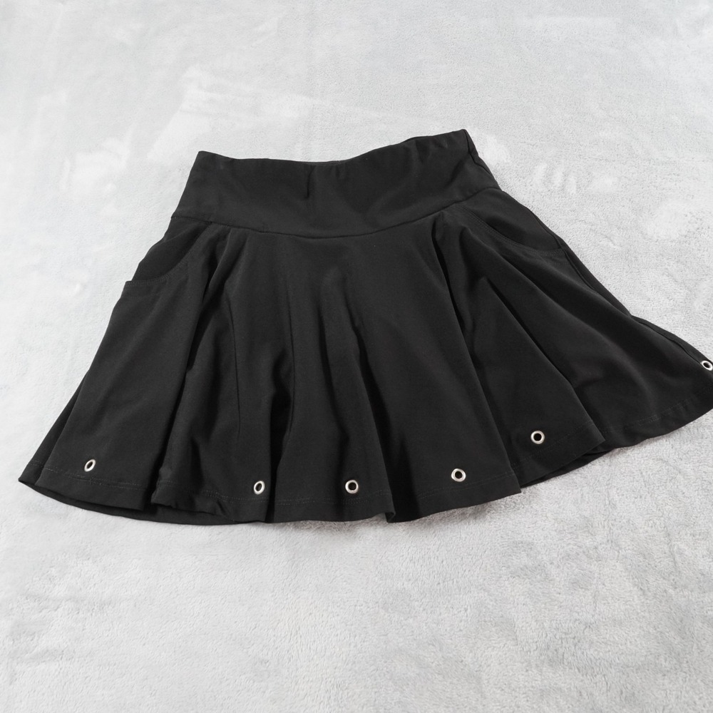 Jamie Sadock Golf Skort Womens 2 Black Athleisure Pleated Studded Goth Punk